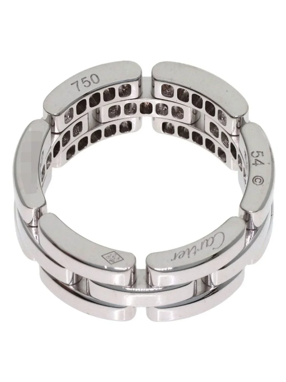 Cartier Maillon Panthere Half Diamond 54 Ring 18k White Gold
